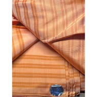 Striped Silk Fabric Smooth Texture Orange Color Sold According To The Length Of The Yard Code A8-76-