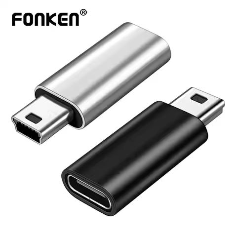 FONKEN Mini USB To Type C Adapter Male Micro USB To Female USB C Data Transfer Connector For MP3 Dig
