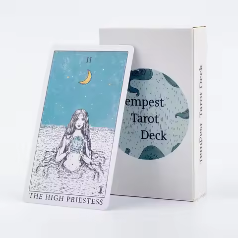 Ocean Themed Tempest Tarot Deck 78 Card Divination Set 10.4*6.1cm Beautifully Designed for Board Gam