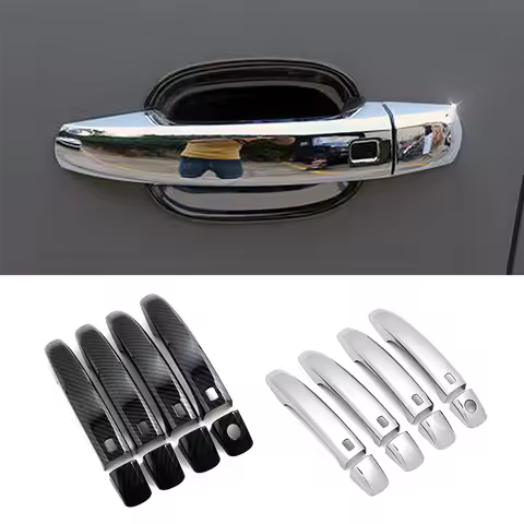 For Audi Q3 Q5 A4 B8 2009-2015 Carbon Fiber Color Modify Refit Chrome Door Handle Cover Decoration T