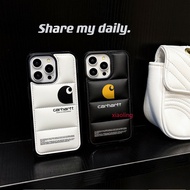 NEW Simple  W1P Simple Label Down Jacket Hard Shell Phone Case Suitable For IPhone16 16Pro 16PM 16Pl