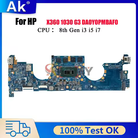 For HP EliteBook X360 1030 G3 DA0Y0PMBAF0 Laptop Motherboard L31865-001 With i5 i7 8th Gen CPU 8GB 1