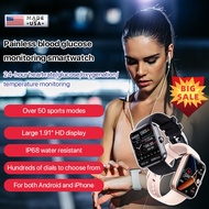 F57L Smartwatch Monitor Blood Sugar, Oxygen, Heart Rate, Blood Pressure and Body Temperature