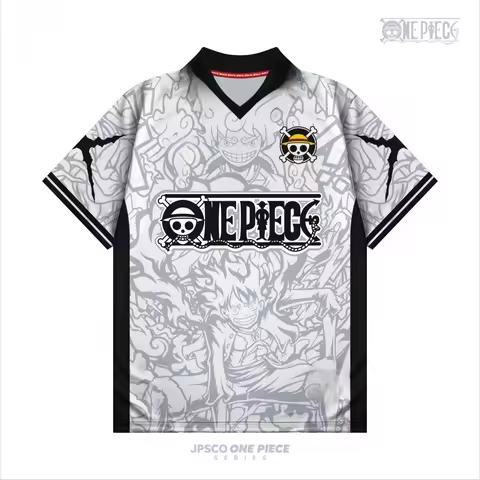 2026 New Bandai Japanese Anime One Piece Monkey D. Luffy Gear 5 Manga Style Football Jersey 2025 Bla