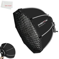 AMBITFUL Portable Softbox 25.6in / 65cm Octagon Umbrella Softbox, Quick Installation Speedlite Flash