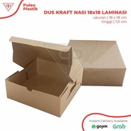 18 x 18 Laminated Rice Box Kraft Box/ Take Away Lunch Box/