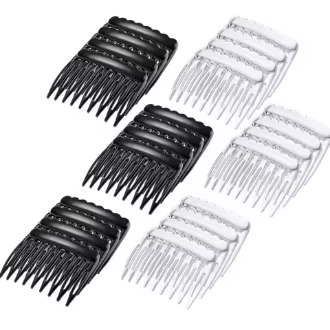 48/24pcs Hair Side Comb French Teeth Hair Combs DIY Bridal Wedding Veil Comb Hold Hair Transparent F