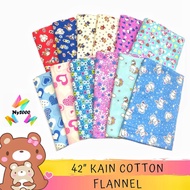 ⚡ 42" Kain Cotton Flannel⚡ 100% Kain Kapas Cotton Bidang 42" ⚡High Quality Flanel Cotton Fabric