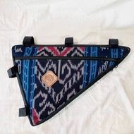 DKLASIK Tas Frame Bag Segitiga Sepeda Tenun Etnik Unik 2 lapis