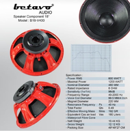 Speaker Betavo B18 V400 Original B18V400 B 18V400 18 inch