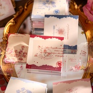 Cdaily|96 Sheets in Rose Notebook Three-pack Sticky Notes Wishing Rose Theme Office Notes Message No