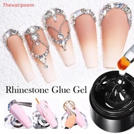 [Thevatipoem] Rhinestones Glue Gel Set Mirror Nail Solid Patch Glue Transparent Adhensive Glue Gel G