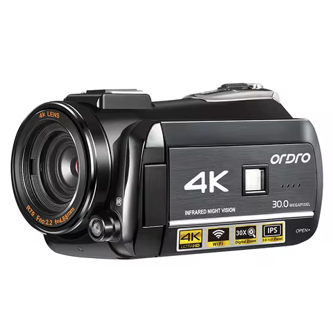 ORDRO AC3 4K Digital Video Camera Camcorder Infrared Night Vision Webcam Function for YouTube Vlog V