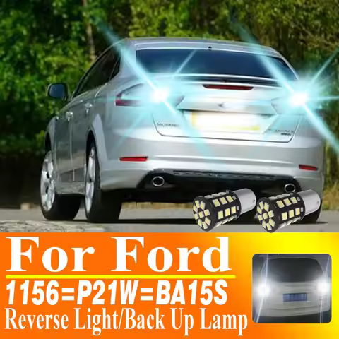 2pcs P21W LED Reverse Light Back Up Lamp 1156 BA15S 7506 Rear Fog Bulb For Ford Mondeo Mk4 Focus 2 S