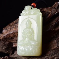 秒殺價 天然新疆和田玉若羌黃口料觀音吊墜