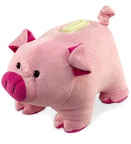 DolliBu Pink Pig Plush Bank - Super Soft Barn Animal Kids Piggy Bank for Boys and Girls, Fluffy Cute