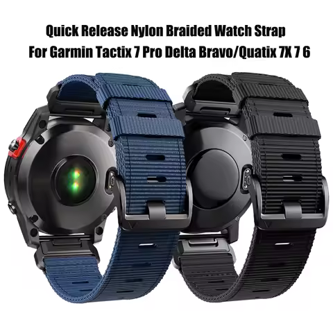 22/26mm Quickfit Nylon Strap For Garmin Tactix 7 Pro Delta Bravo wear-resistant Braided Band Quatix 