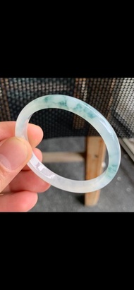 冰種翡翠天然翡翠玉鐲 A玉手鐲 玉鈪 • 冰種飄花翡翠福鐲