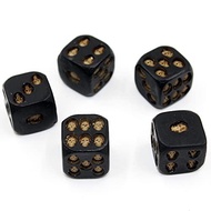 [Queen-b] Dice, skull, skull, 6 sides, set of 5, skeleton, skull, skull, event, props, card game, bo