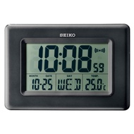 [Powermatic] Seiko QHL058K Digital Thermometer Alarm Black Quartz Desk Table / Wall Clock QHL058