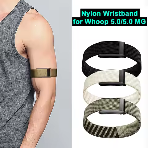 Nylon Wristband for Whoop Band 5.0/5.0 MG Breathable Elastic Band Washable Sports Strap for Bicep Ba
