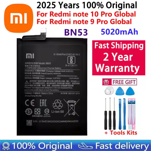 100% Original 5020mAh BN53 Battery for Xiaomi Redmi note 10 Pro global / note 9 Pro global replaceme
