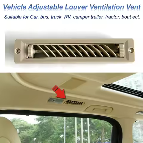 2xABS Rectangular RV Air Outlet Adjustable Louver Ventilation Vent with Rotatable Switch for Coach V