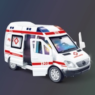 1:32 Mini Alloy Car Model Police Car Ambulance with Sound and Light Kids Toys mainan budak lelaki