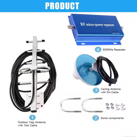 CDMA 850MHz Cell Phone Signal Booster for All Carriers, 2G 3G 4G Repeater Cell Phone Signal Booster,