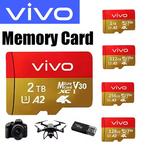 VIVO Memory Card Micro SD Card 1TB 128GB 512GB Card Memory A2 A1 V30 U3 Flash Cards Microsd Compatib