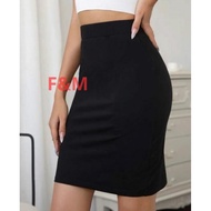 Women's Midi Short Span Work Skirt 3/ 4 Midi Office Skirt (El.Rok 301 Midi) Formal Knit Office Mater