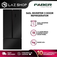 Faber 560L 3 Door Inverter Refrigerator FRIGOR 3D-563BK | Dual Inverter | Fridge | Peti Sejuk | Peti Ais