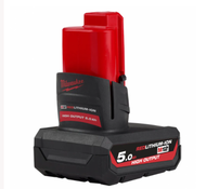 Milwaukee แบตเตอรี่ 12 โวลต์ 5.0 แอมป์อาว HIGH OUTPUT รหัส M12 HB5 ของแท้พร้อมส่งโดยตัวแทนจำหน่าย