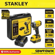 STANLEY SBW910M1K-B1 20V Cordless Brushless Impact Wrench With 1x4.0Ah Battery And 1 Charger (3100IP