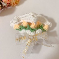 手工編織鬱金香花束杯墊