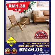 KAYU 2mm ROYAL KOREAN LUXURY PLANK PVC 36"x6" 22pcs@33sqft/Vinyl Wood Pattern Adhesive/Vinyl Floor/P