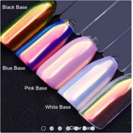 Unicorn Chrome Powder Nailart/bubuk glitter chrome pearl nail art effect silver glazed donut nail ha