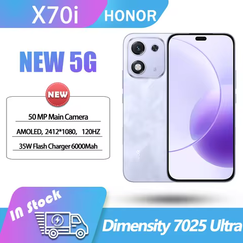 NEW Honor X70i 5G Dimensity 7025 Ultra 50MP 6.7 Inches AMOLED 120Hz 6000mAh 35W Fast Charging MagicO