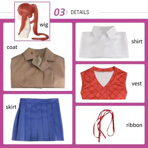 Anime Doki Doki Literature Club Monika Cosplay Costumes Sayori Yuri Natsuki Halloween Costumes for W