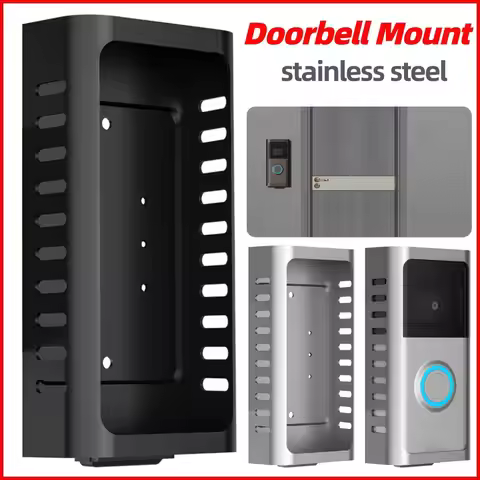 Video Doorbell Bracket Stainless Steel Anti-Theft Door Mounting Bracket Easy Installation Metal Supp