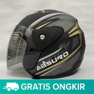Helm Evo Black Panther Gold Half Face Helmet Nouvo Helem SNI Dewasa Motif - bukan KYT INK GM NHK ZEU