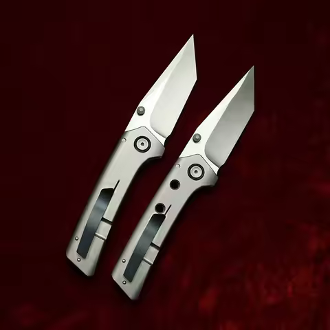 LEMIFSHE 2026 154CM Blade Titanium handle Ceramic Bearings Pocket EDC Tool Camping Outdoor Knife