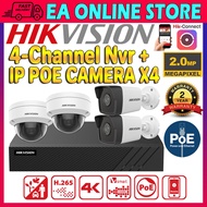 HIK HIKVISION 4 Channel 2.0MP DS-7604NI-Q1/4P(E) NVR+4 PoE CAMERA CCTV IP Network Video Recorder 4CH