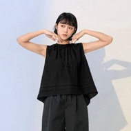 前短後長傘襬無袖上衣