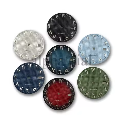 31.8mm No Logo Classic Waffle Arabic Marker Dial Suitable For Seiko Royal Oak NH35 Automatic Movemen