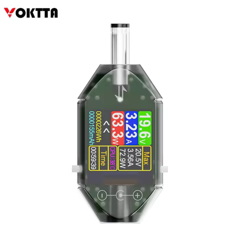 DC 4.5-50V Voltage Current Power Meter With Digital Display DC 5.5*2.5 Interface Real-time Monitor V