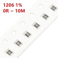 100pcs 1206 1% SMD resistor 0R ~ 10M 1/4W 0 1 10 100 150 330 ohm 1K 2.2K 10K 100K 0R 1R 10R 100R 150