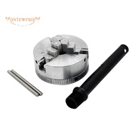 Z011 Mini Drill Chuck Self-Centering Metal 3-Jaw Lathe Chuck Clamp Silver with for CNC Lathe Machine Tool