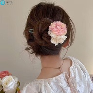 ISITA Mesh Flower Hair Stick, Plastic Simulation Flower Hanfu Hairpins, Simple Hair Accessories Korean Style Ponytail Clip Chinese Style Hair Clip Hanfu