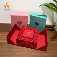 AT-ΨIn Stock Double Door16Rose Flower Box Jewelry Gift Box520Qixi Valentine's Day Jewelry Box